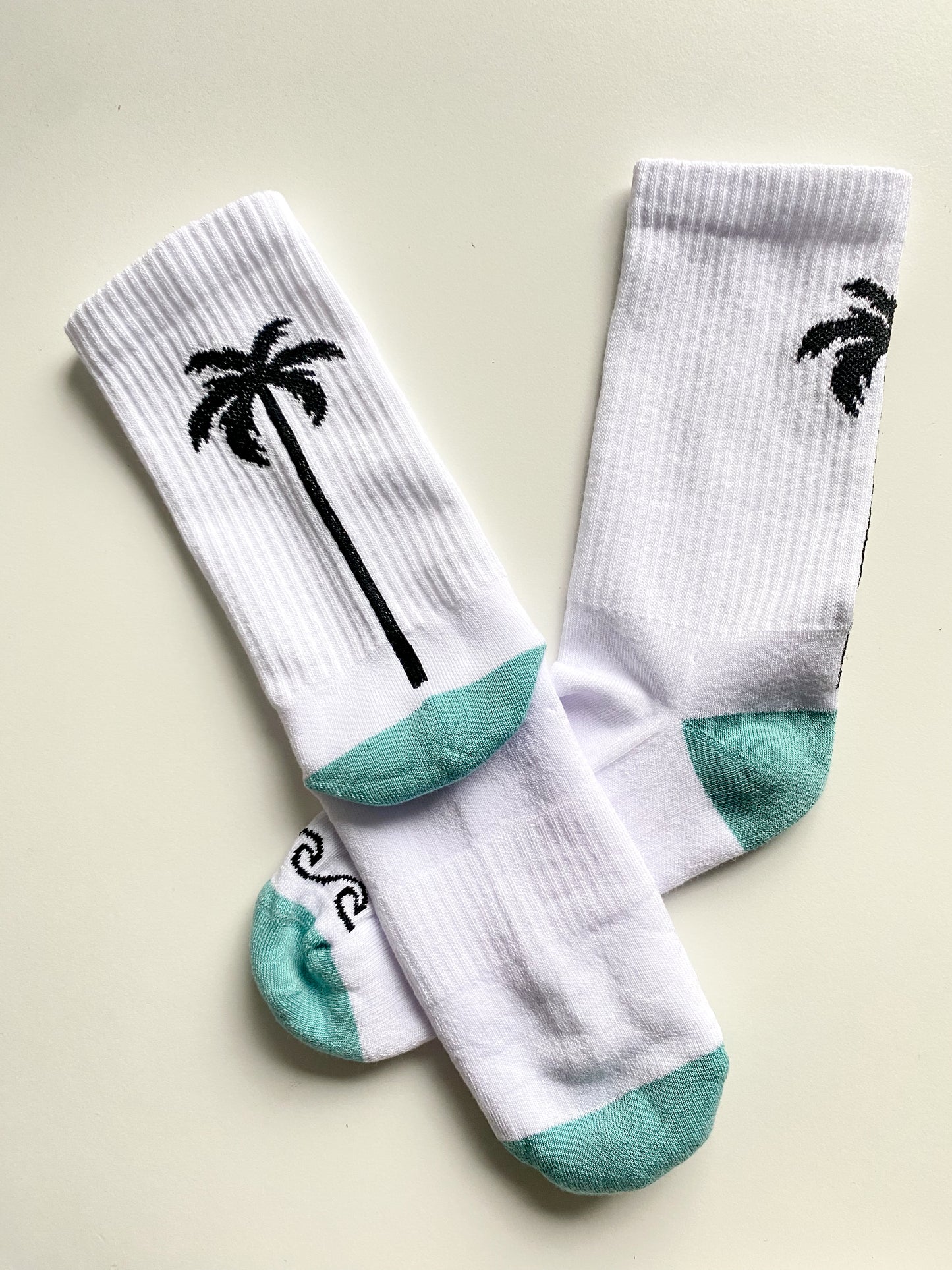 Palm socks blue