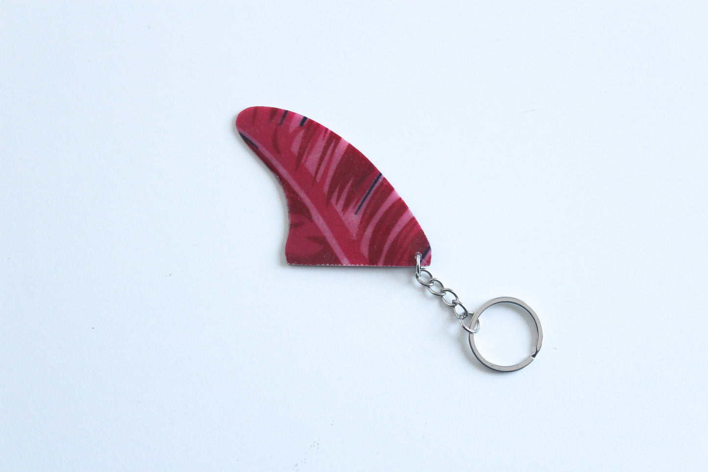 Fin shaped light flowers key chain