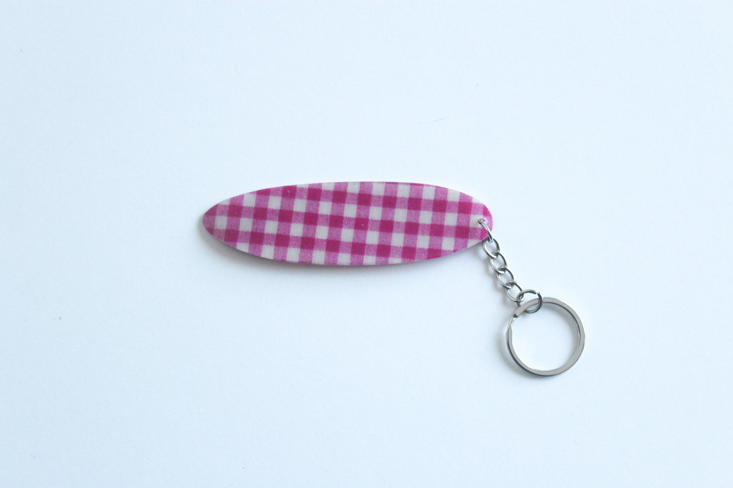 Surf shaped pinky key chain
