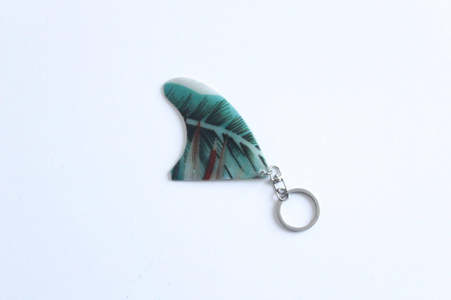 Fin shaped mint key chain