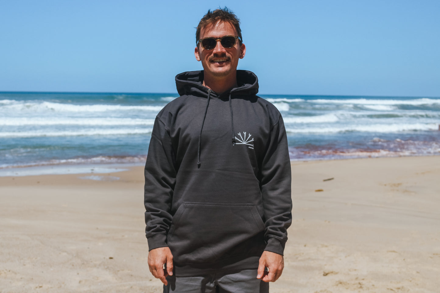 Surf sunset grey hoodie