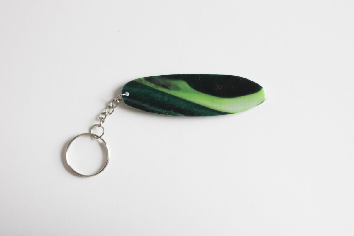 Surf shaped Greeny key chain