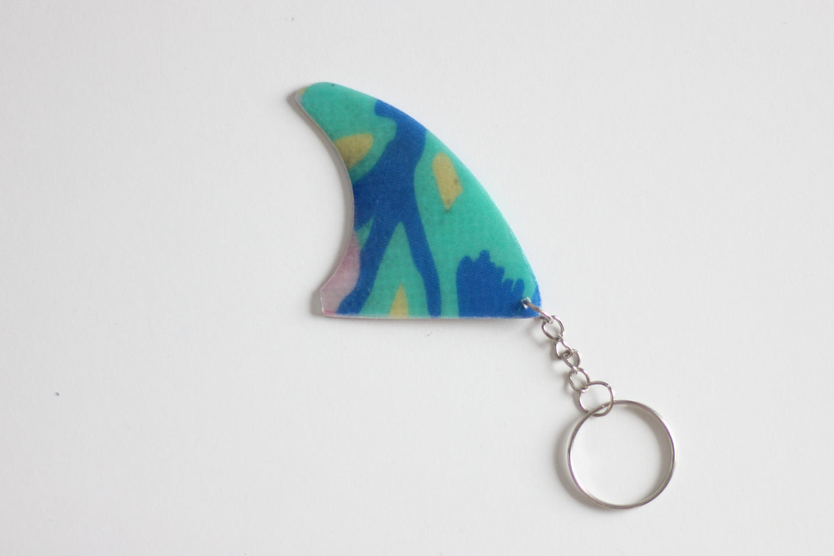 Fin shaped pastel key chain