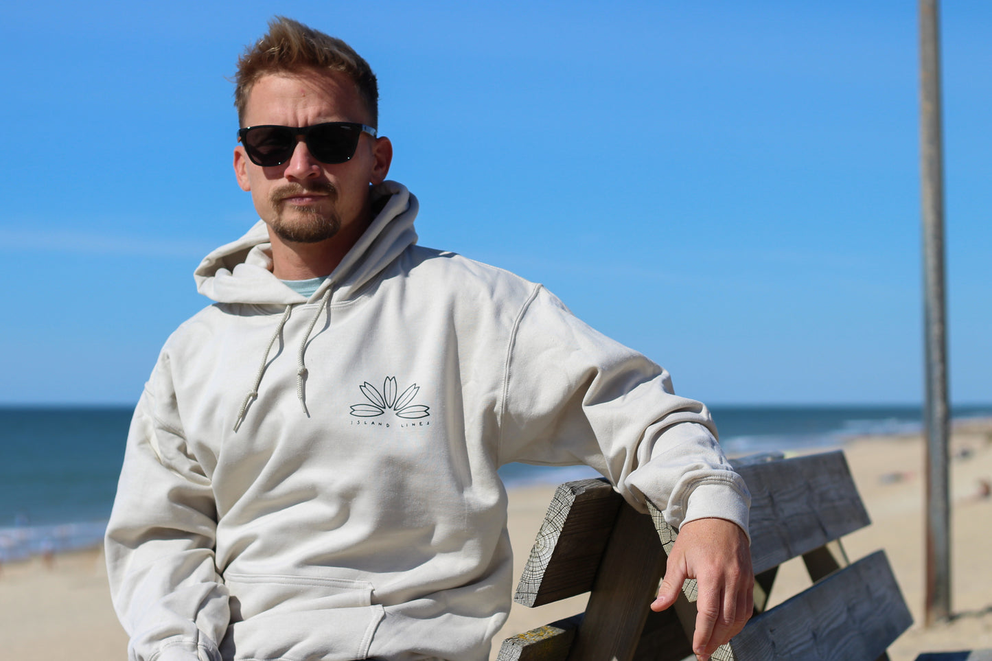 Surf flower hoodie beige