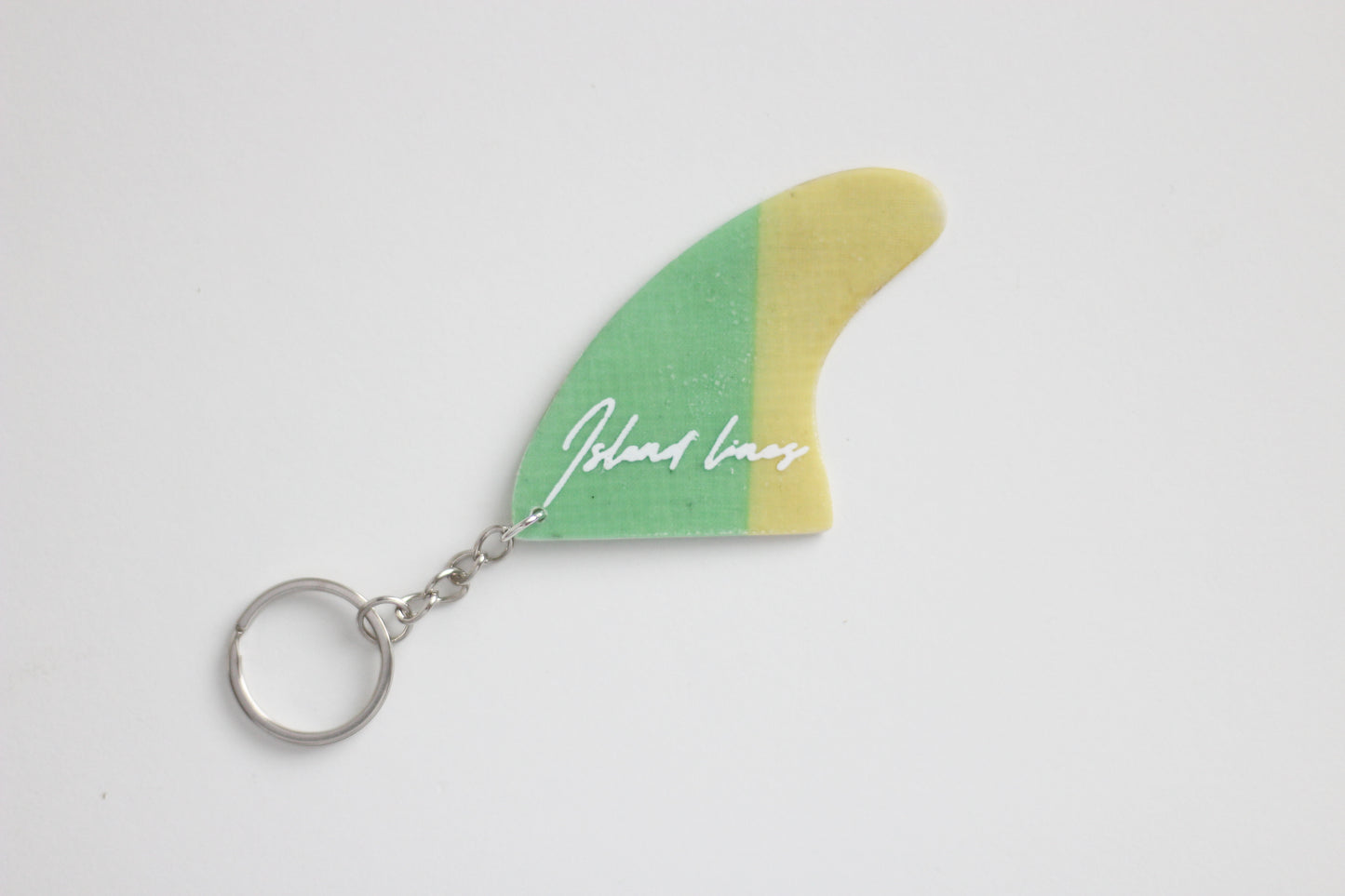 Fin shaped Green-yellow key chain