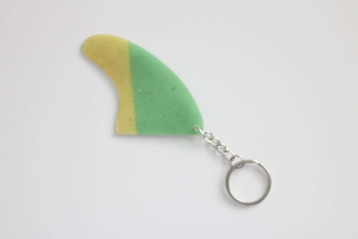 Fin shaped Green-yellow key chain