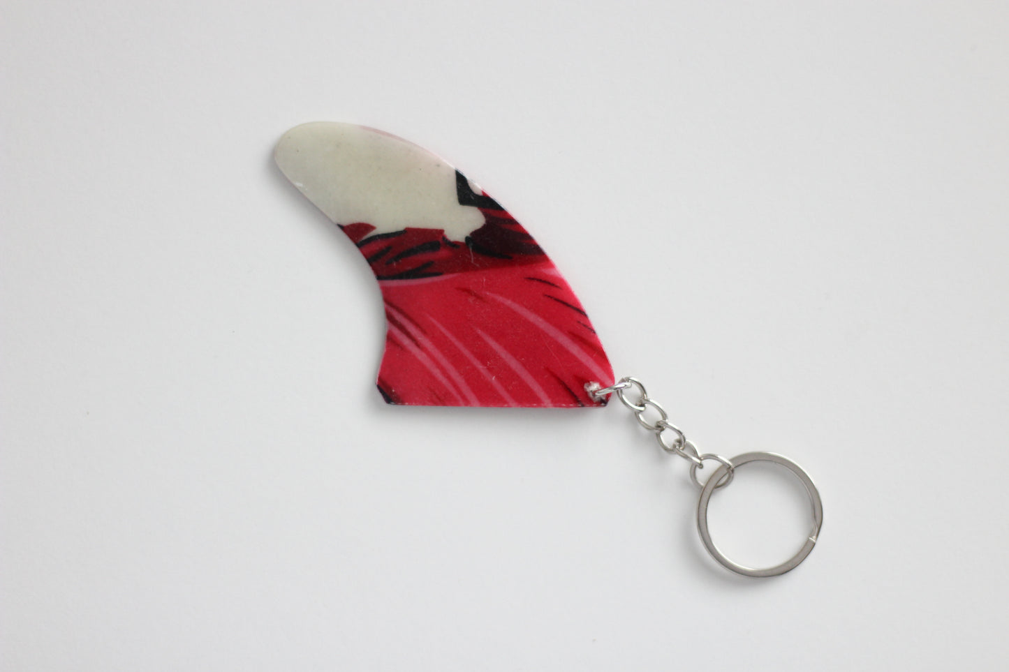 Fin shaped light flowers key chain