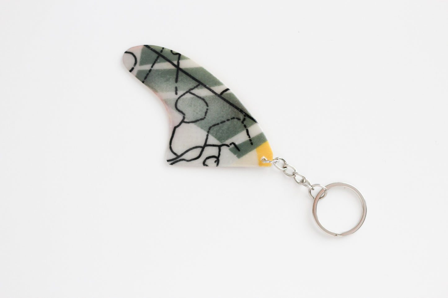 Fin shaped fire key chain