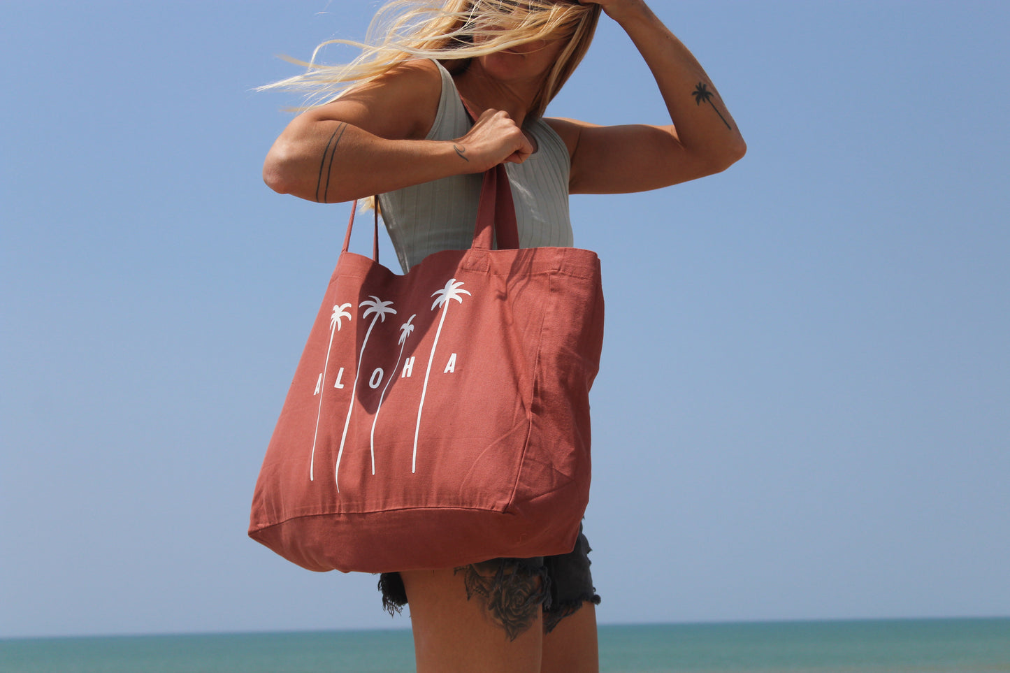 Aloha terracotta tote bag