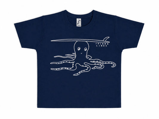 Kids octopus dark blue T-shirt