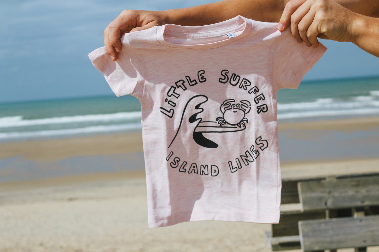 Kids little surfer pink T-shirt