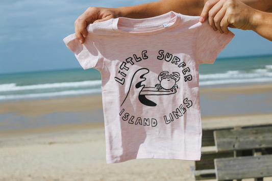 Kids little surfer pink T-shirt