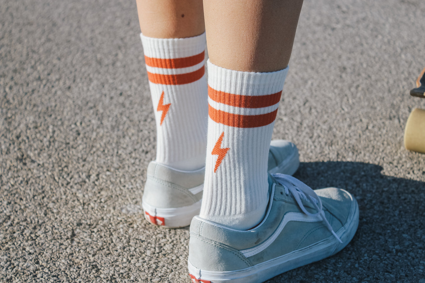 Red flash crew socks