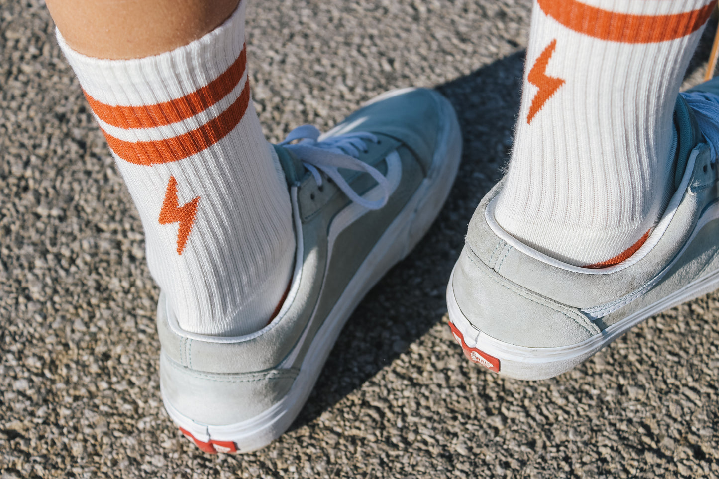 Red flash crew socks