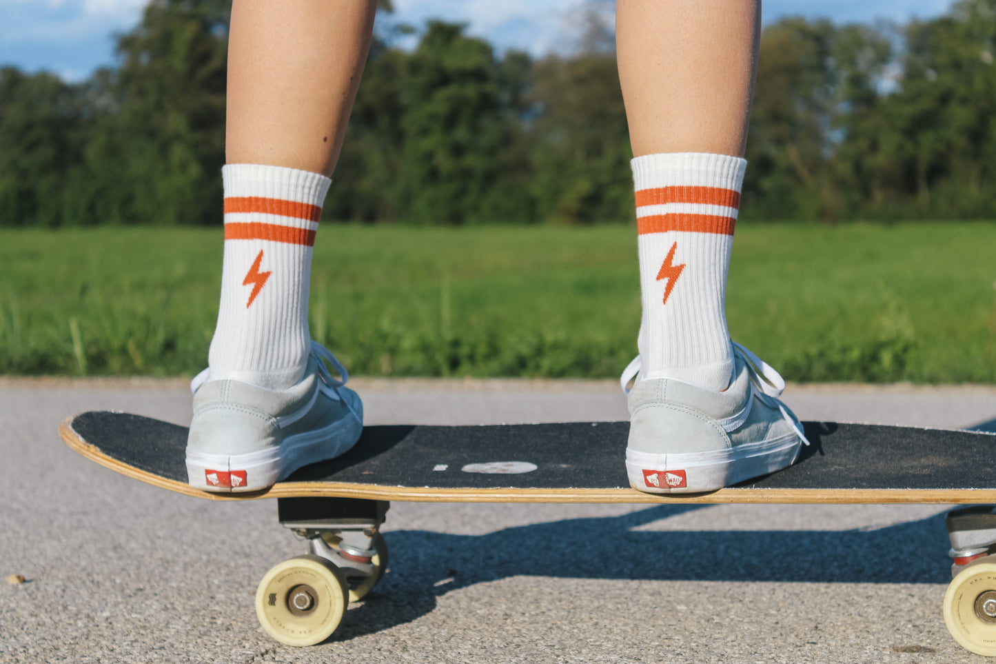 Red flash crew socks