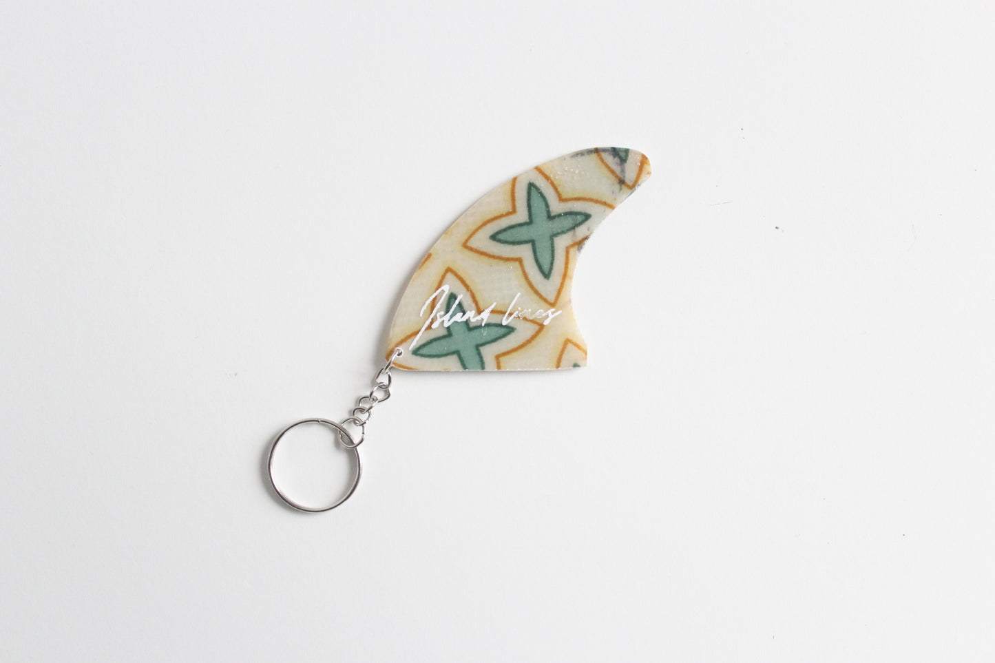 Fin shaped rustic key chain