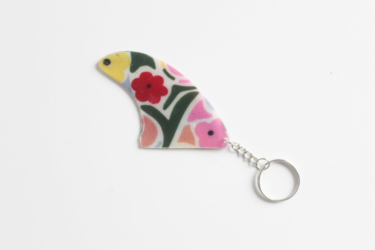 Fin shaped bloom key chain