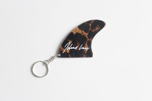 Fin shaped leopard key chain