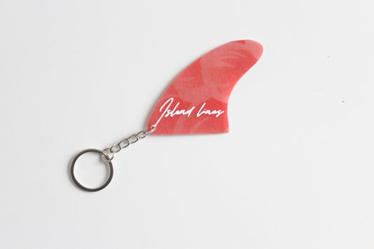 Fin shaped red key chain