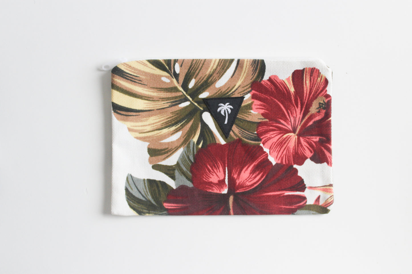 Red hibiscus mini pouch