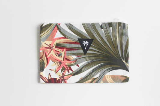 Red hibiscus mini pouch