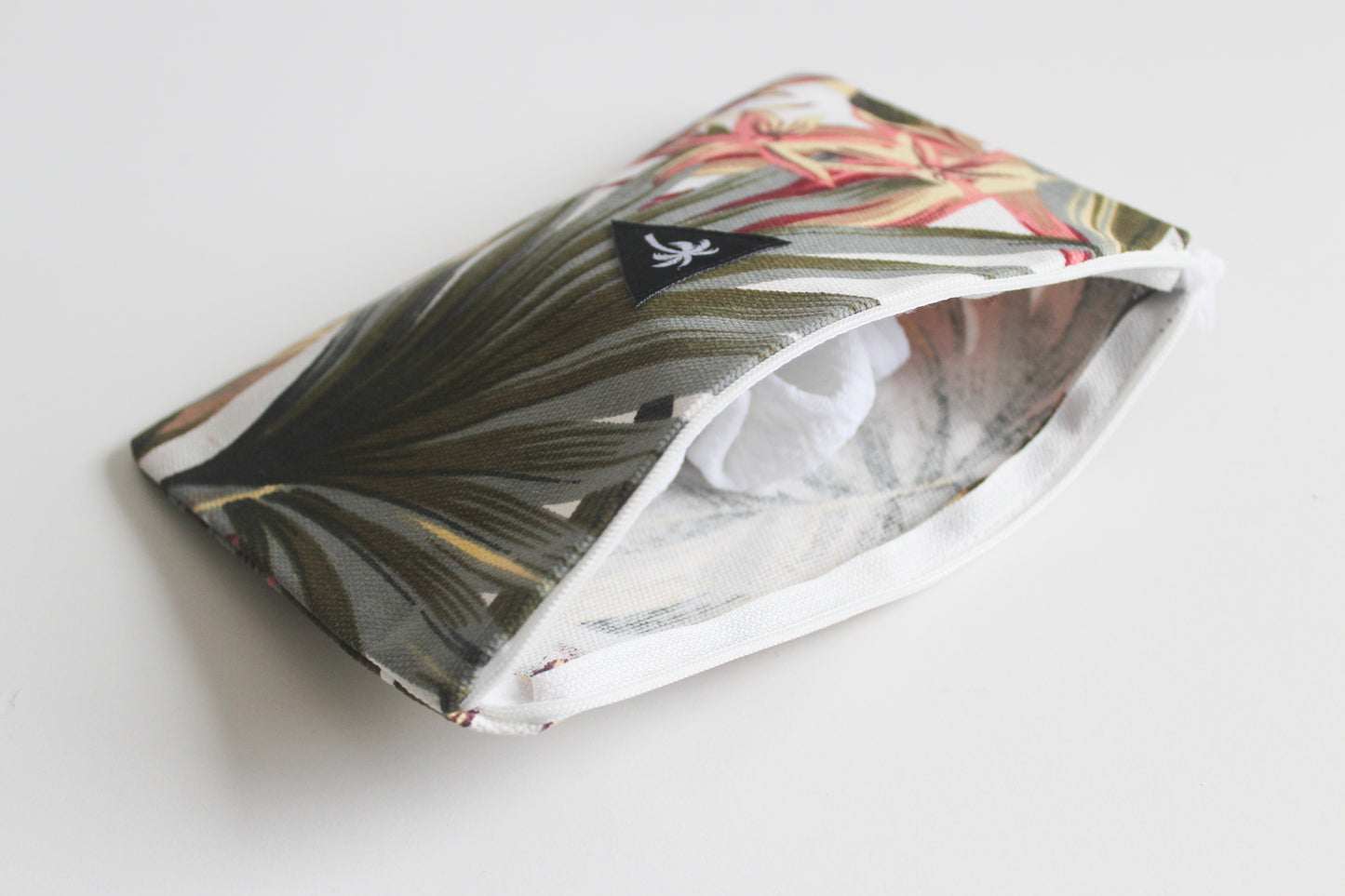 Red hibiscus mini pouch