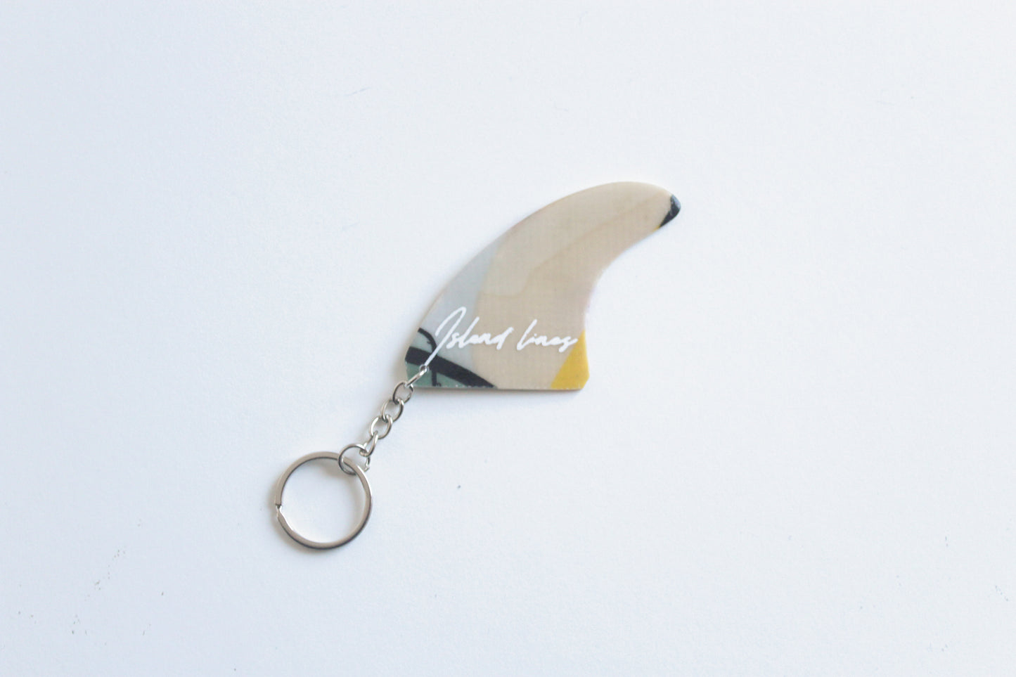 Fin shaped tropics key chain