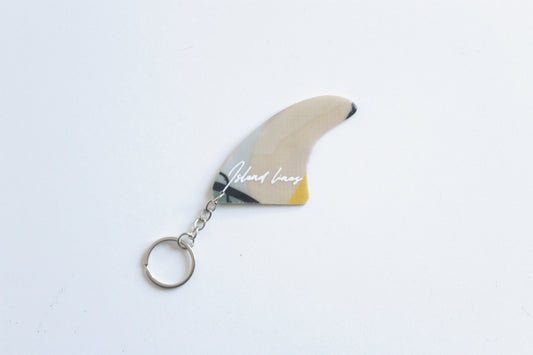 Fin shaped tropics key chain