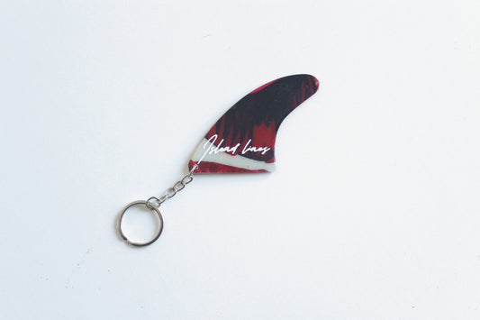 Fin shaped dark pink key chain