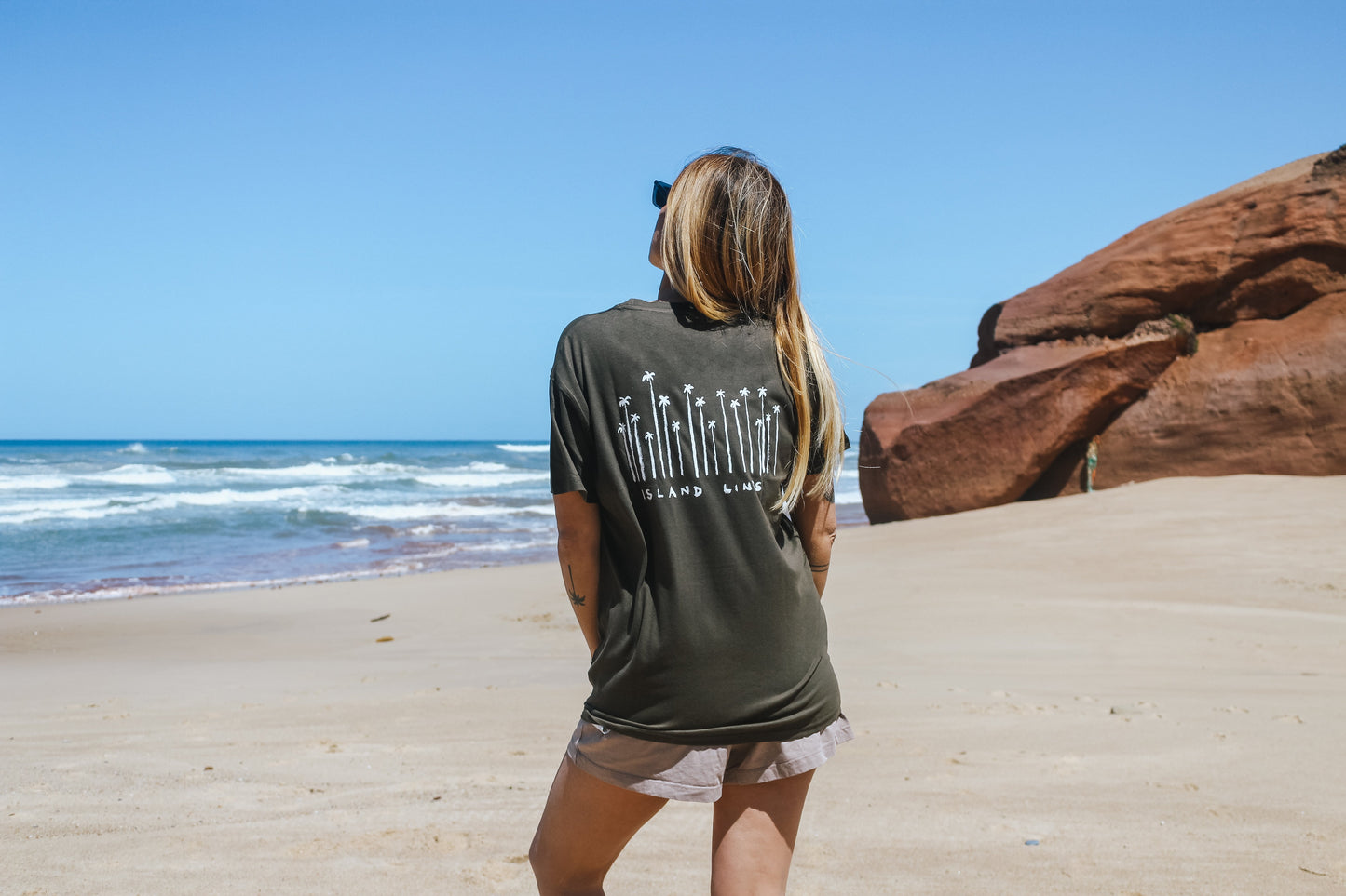 Palms T-shirt olive green