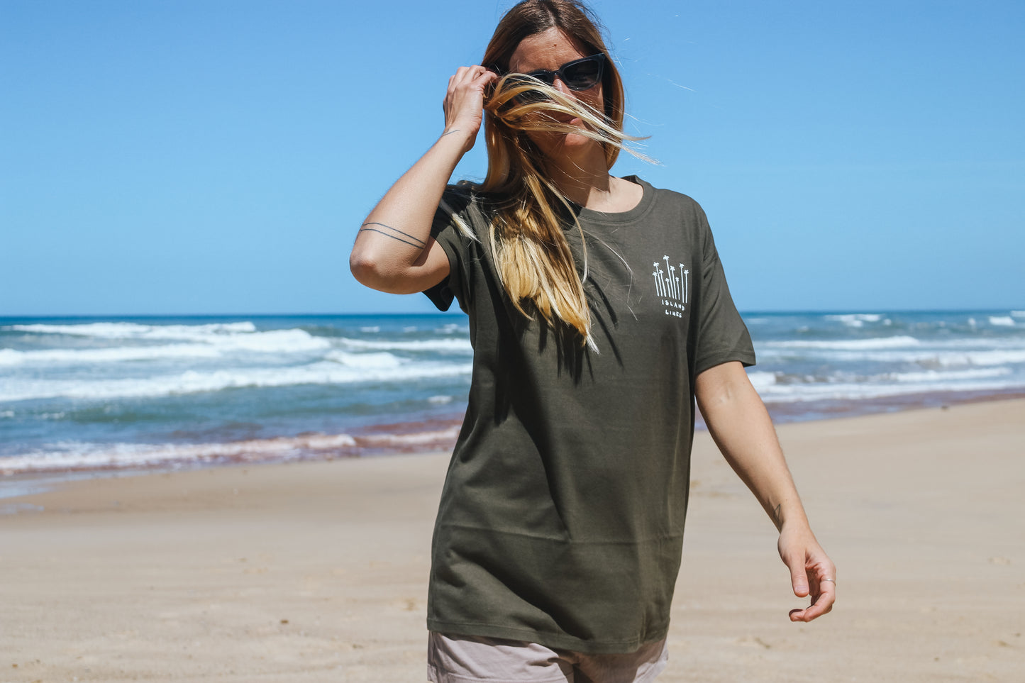 Palms T-shirt olive green