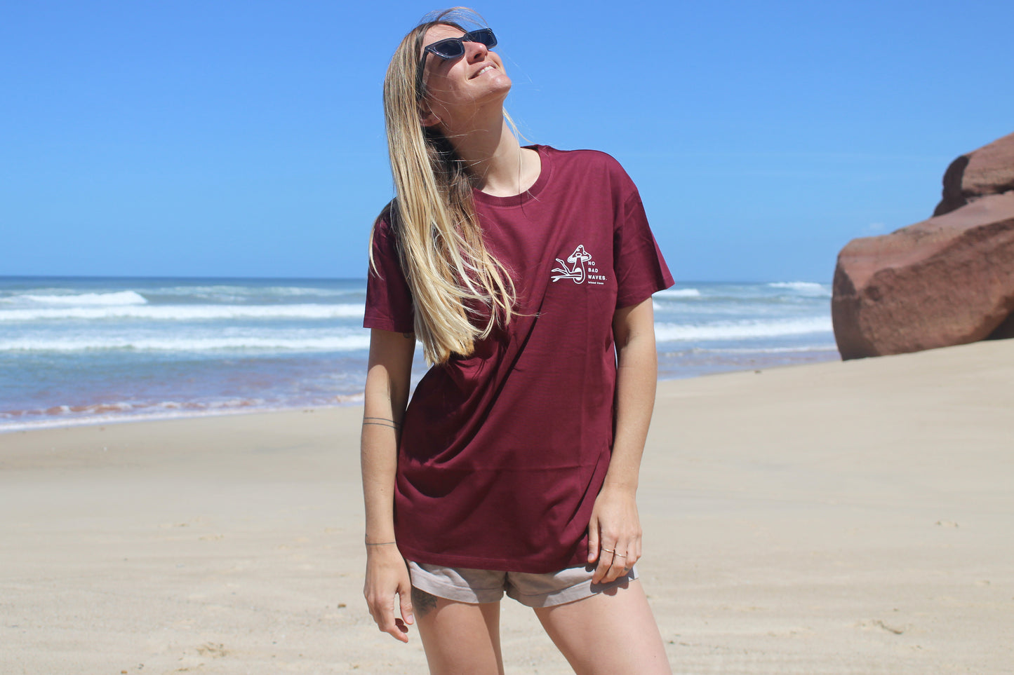 Mushroom T-shirt wine