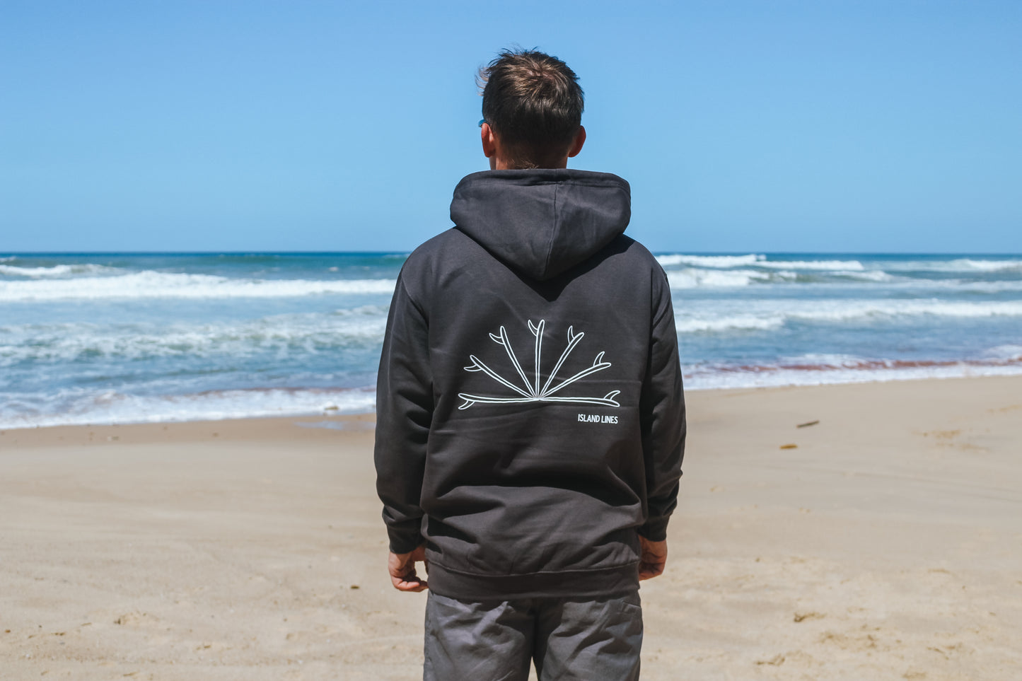 Surf sunset grey hoodie