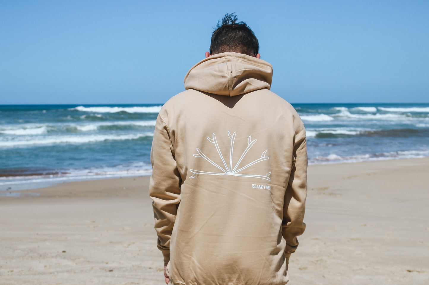 Surf sunset beige hoodie
