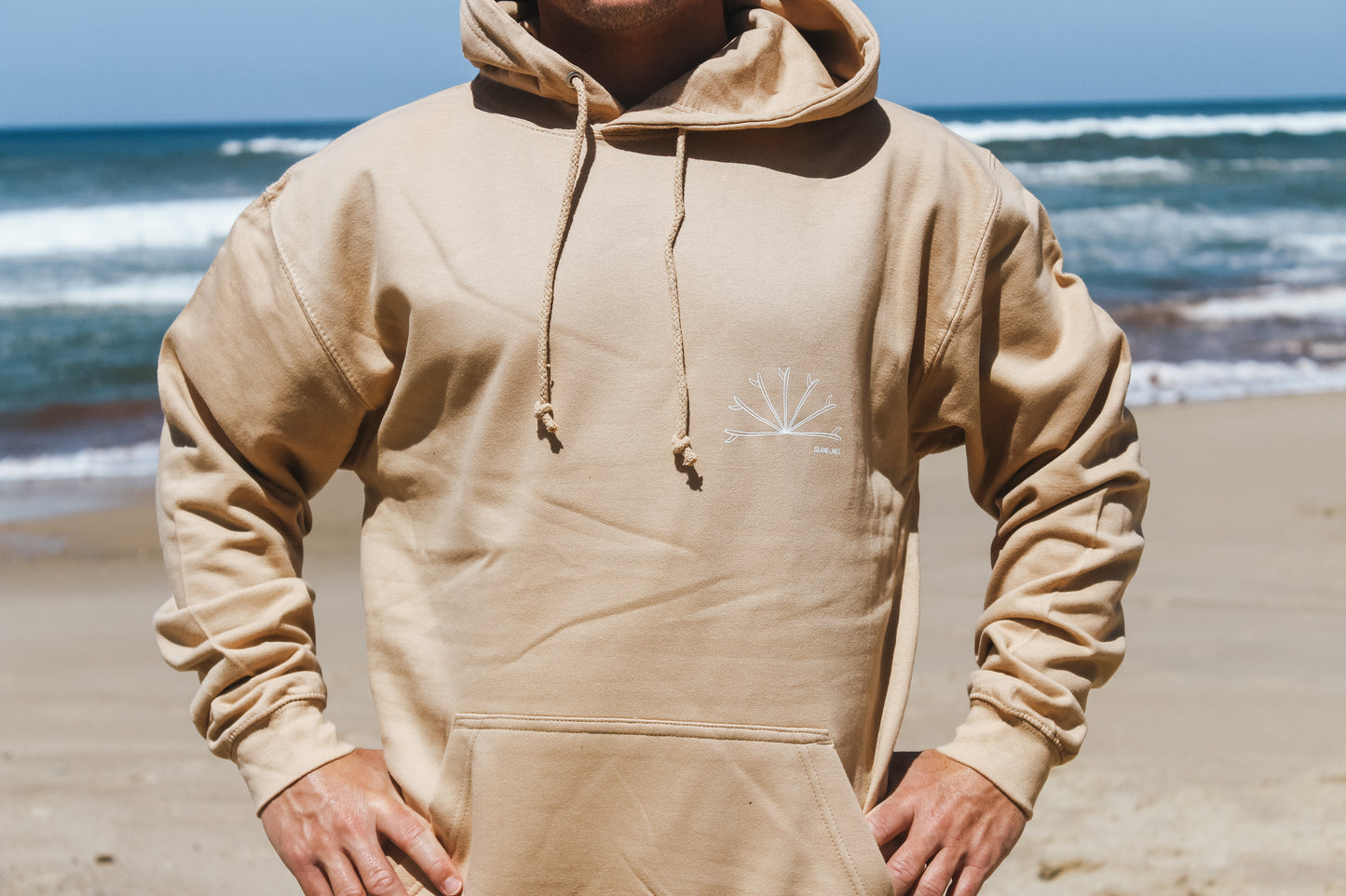 Surf sunset beige hoodie