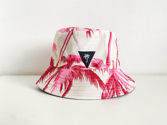 Pink palms bucket hat