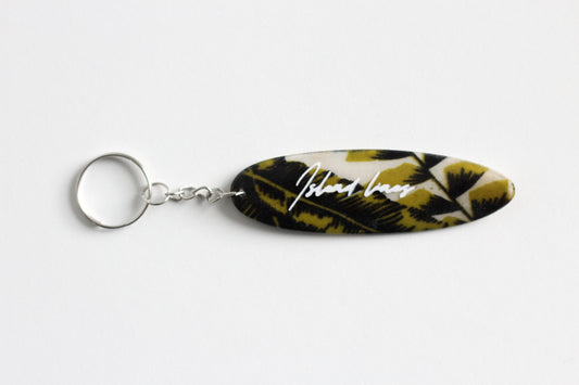 Surf shaped green key chain