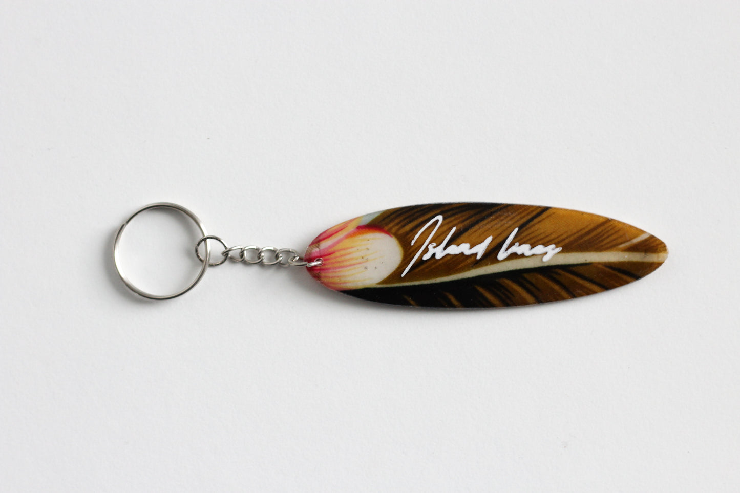 Surf shaped leafy key chain