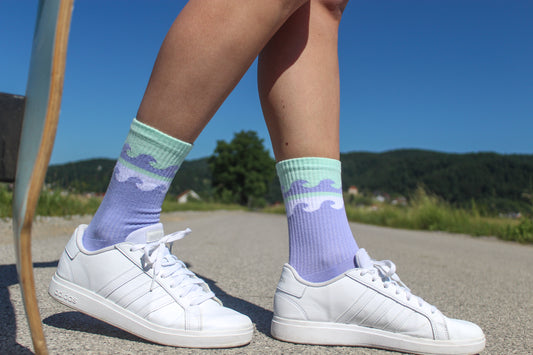 Purple waves socks