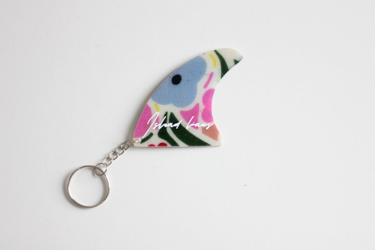 Fin shaped bloom key chain