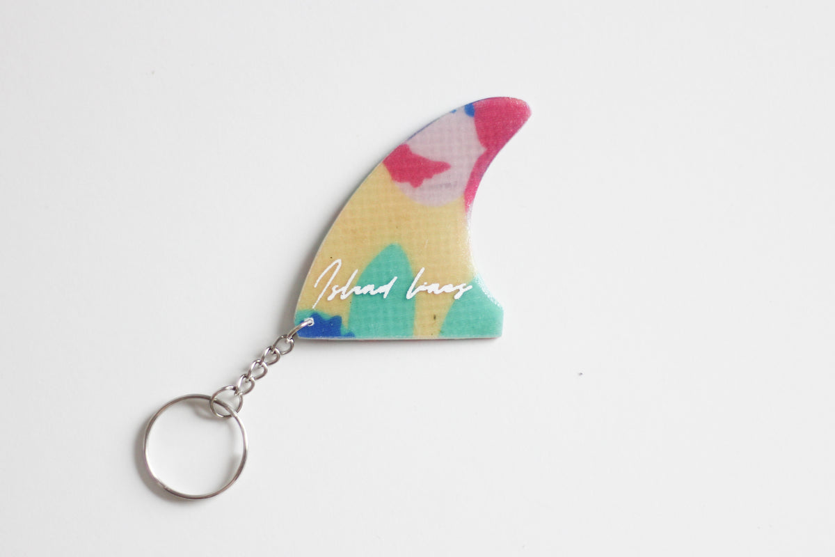 Fin shaped pastel key chain