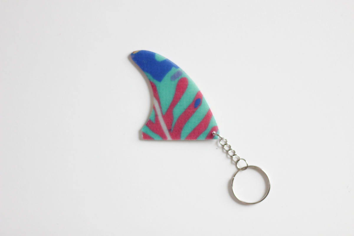 Fin shaped pastel key chain