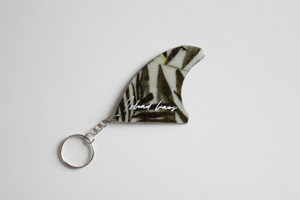 Fin shaped jungle key chain
