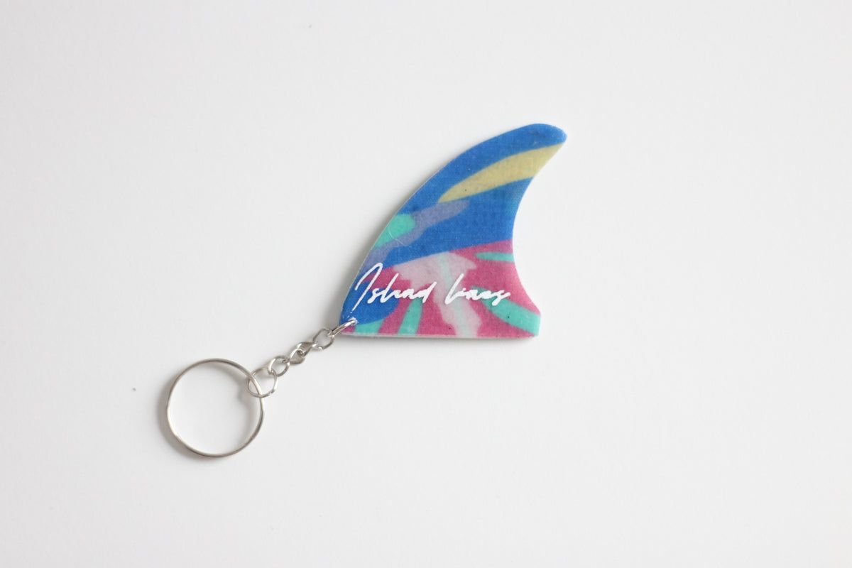 Fin shaped pastel key chain