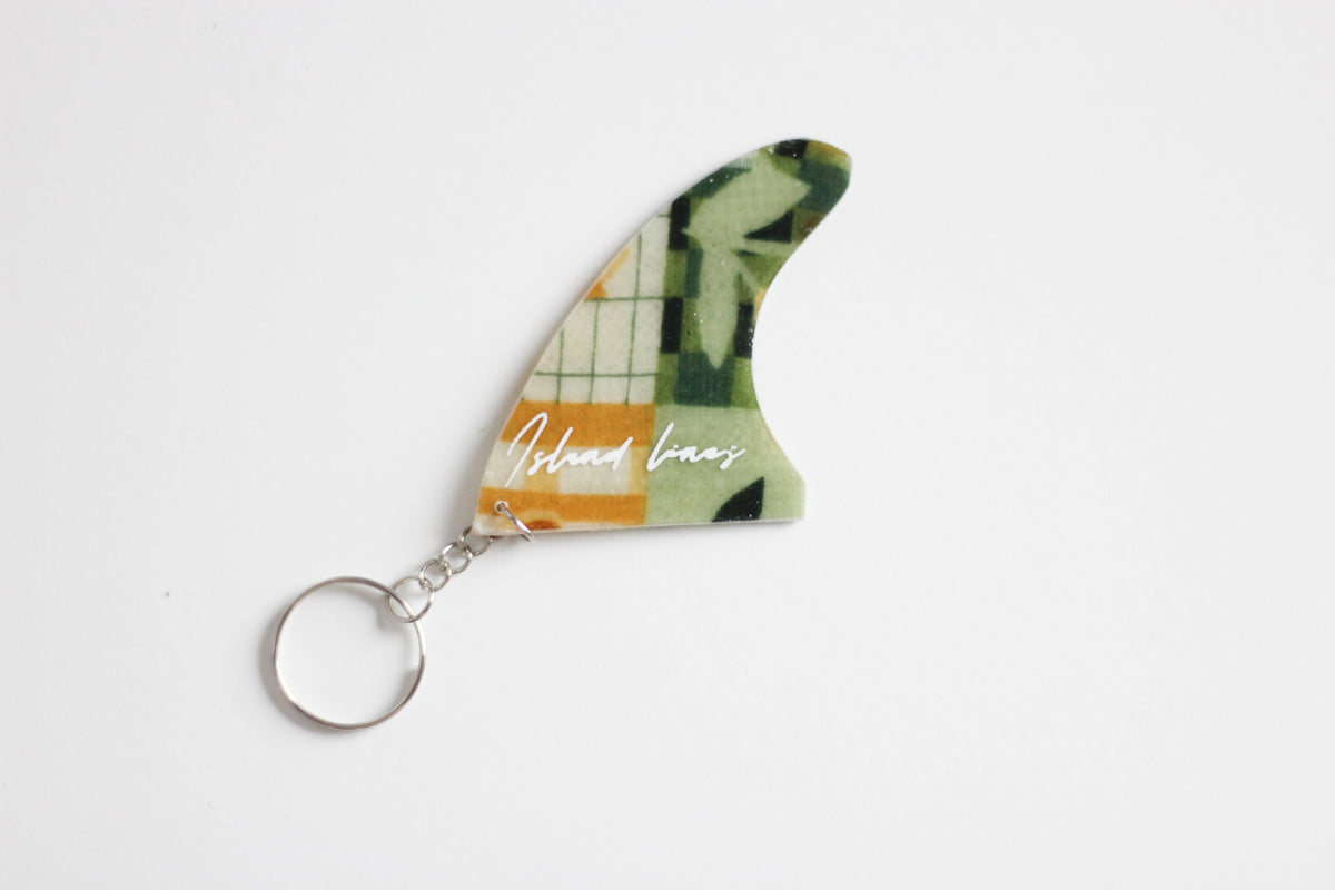 Fin shaped hippy key chain