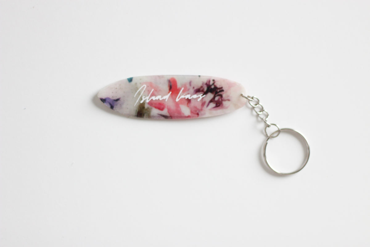 Surf shaped pastel key chain