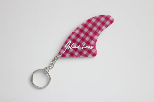 Fin shaped pinky key chain