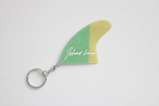 Fin shaped Green-yellow key chain