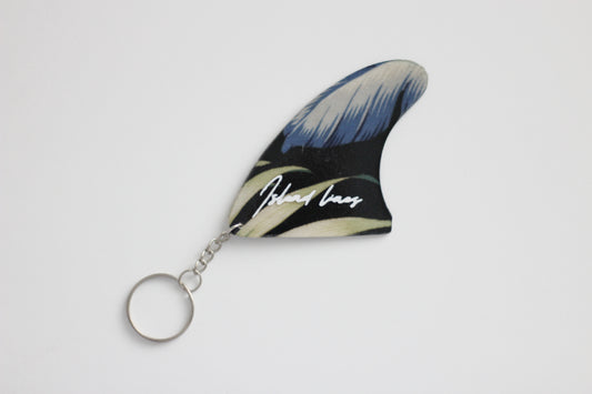Fin shaped dark tropics key chain
