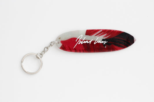 Surf shaped flowery key chain